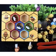 Drevená hra na výučbu farieb - Včielky + poštovné len za 1 EURO